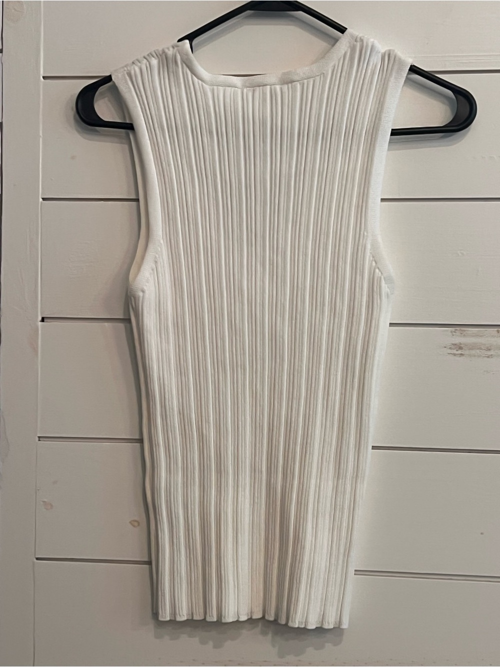 Cache White Ribbed V-Neck Tank Top - Picture 4 of 5